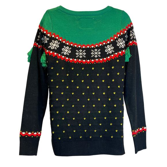 Tipsy Elves Christmas Tree Tassel Ugly Holiday Party Sweater Size Small - Picture 2 of 4